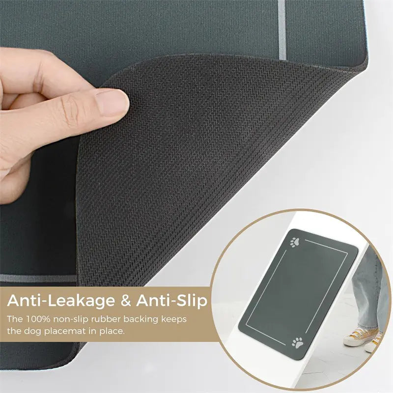 Quick-Dry Diatomite Pet Mat - Splash Resistant