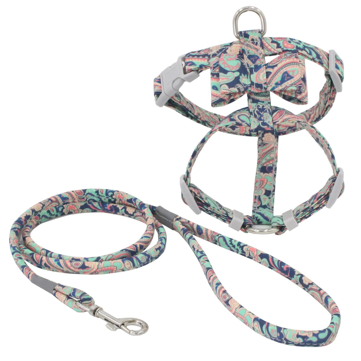 Floral Cat Harness & Secure Leash Set