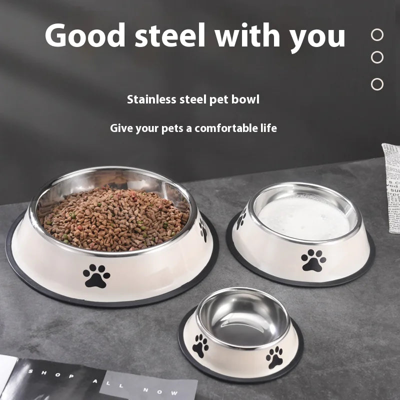 Non-Slip Printed Stainless Steel Cat Bowl