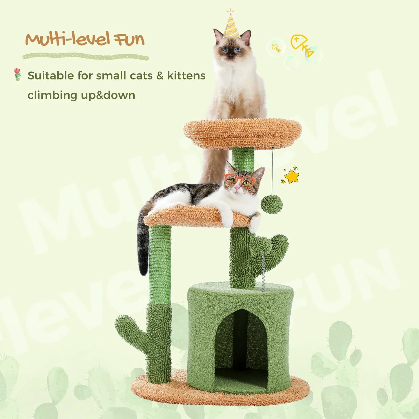 32-Inch Cactus Cat Climbing Frame